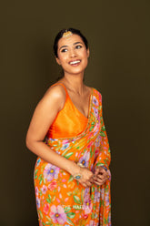 Jenna Orange Silk Blouse